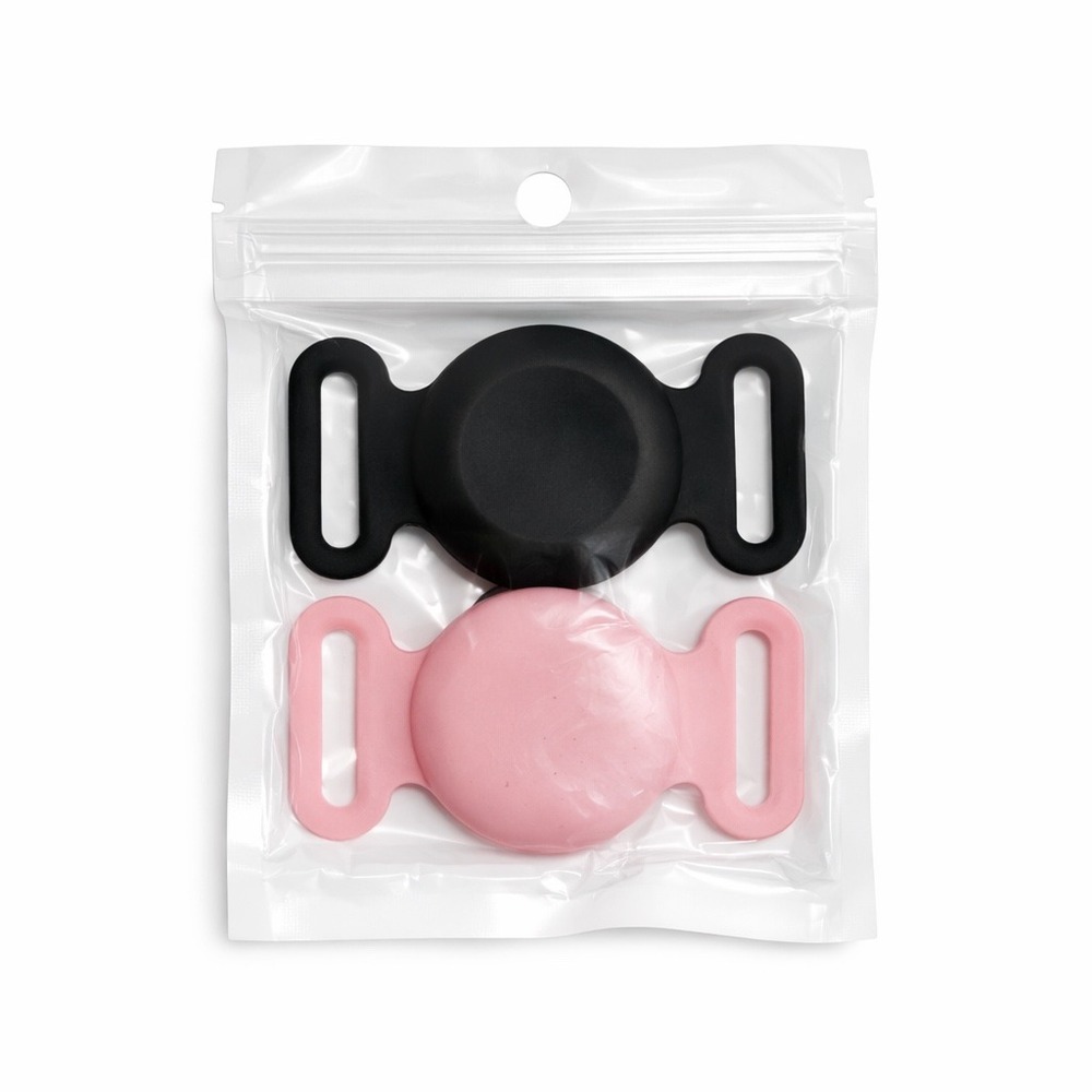 2 Pack Silicone AirTag Holder for Pet Collars Black and Pink Water Resistant - Picture 6 of 6